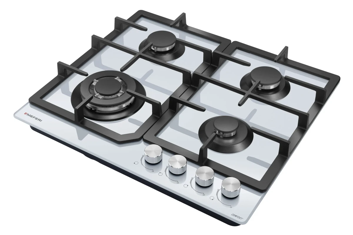 Варочная панель газовая MEFERI MGH604WH GLASS COMFORT