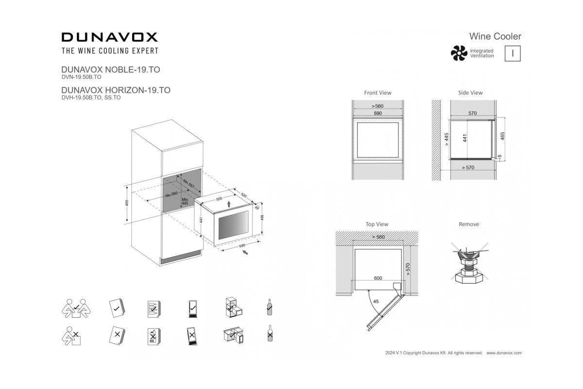 Винный шкаф Dunavox DVH-19.50B.TO