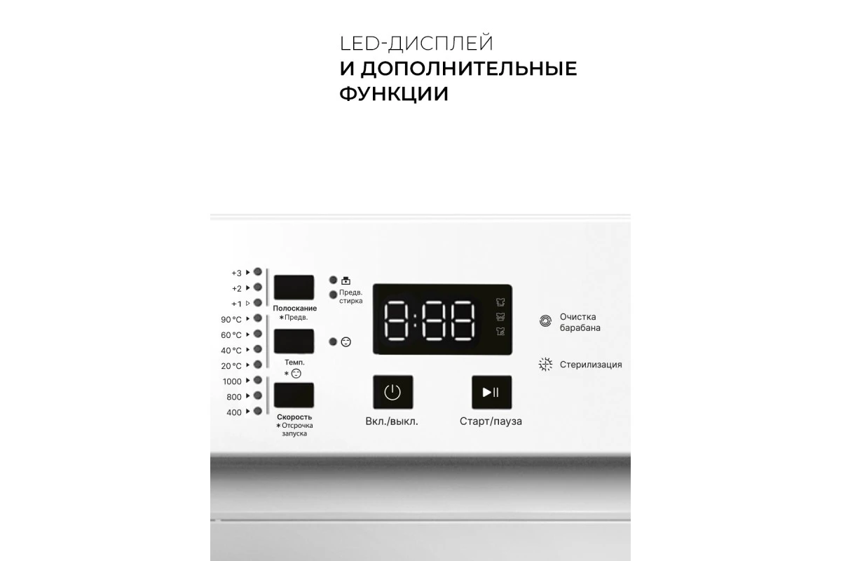 Узкая стиральная машина с инвертором и паром LEX LWM06010BLIDsmall
