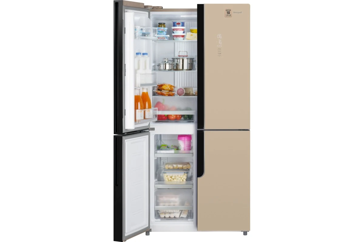 Отдельностоящий холодильник с инвертором Weissgauff WCD 470 BeG NoFrost Inverter