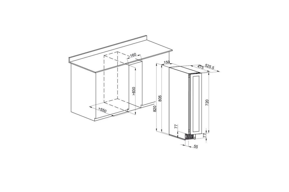 Винный шкаф Meyvel MV9-KBT1