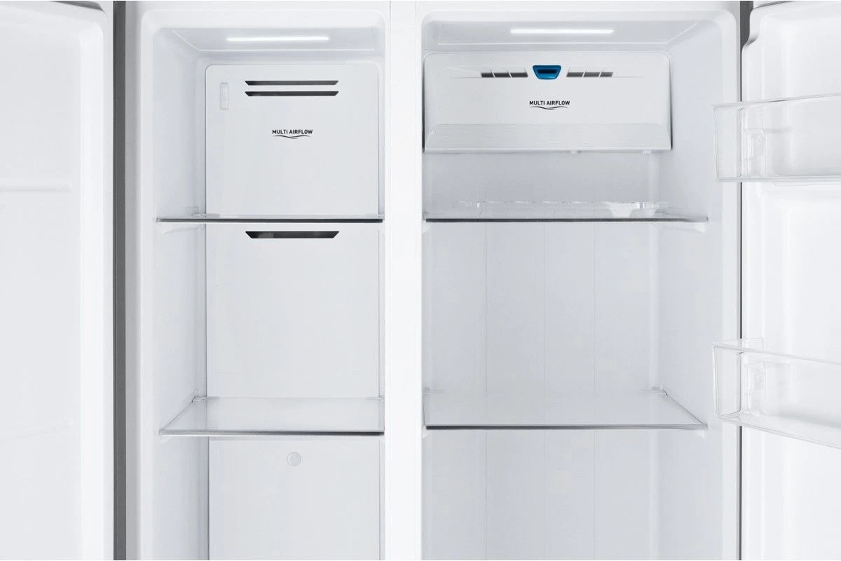 Отдельностоящий холодильник с инвертором Weissgauff WSBS 600 NoFrost Inverter Dark Grey Glass