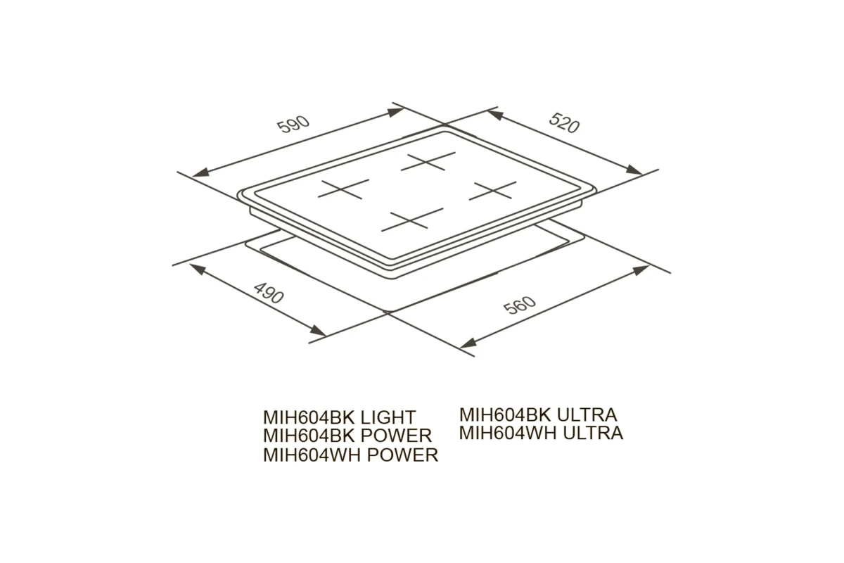 Варочная панель индукционная MEFERI MIH604BK MATT ULTRA матовое покрытие