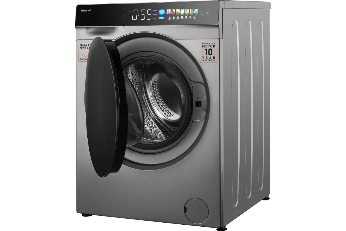 Стиральная машина с инвертором и паром Weissgauff WM 998 Full Touch DC Inverter Steam Silver