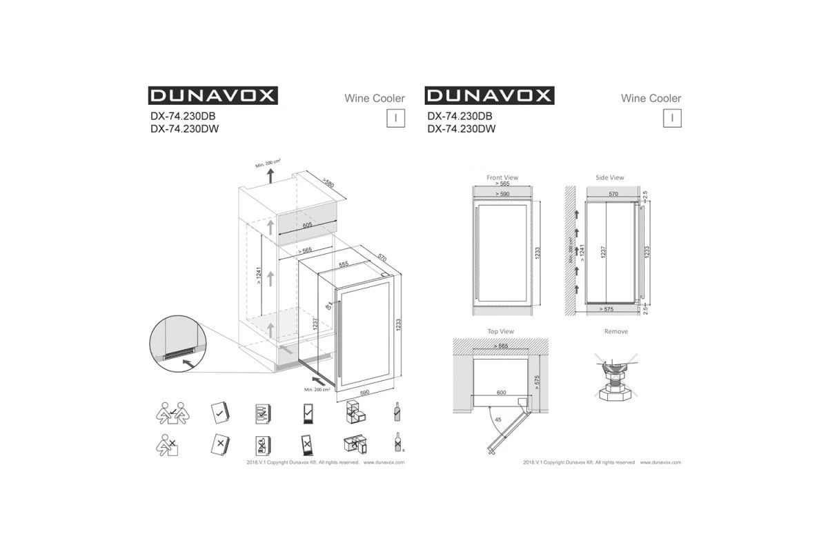 Винный шкаф Dunavox DX-74.230DB