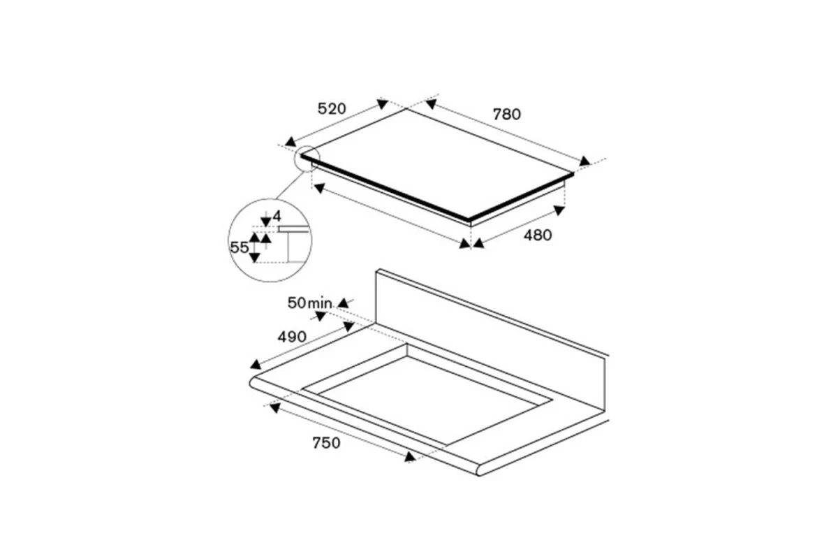 Индукционная варочная панель Bertazzoni Modern P786IM3В2NE черная