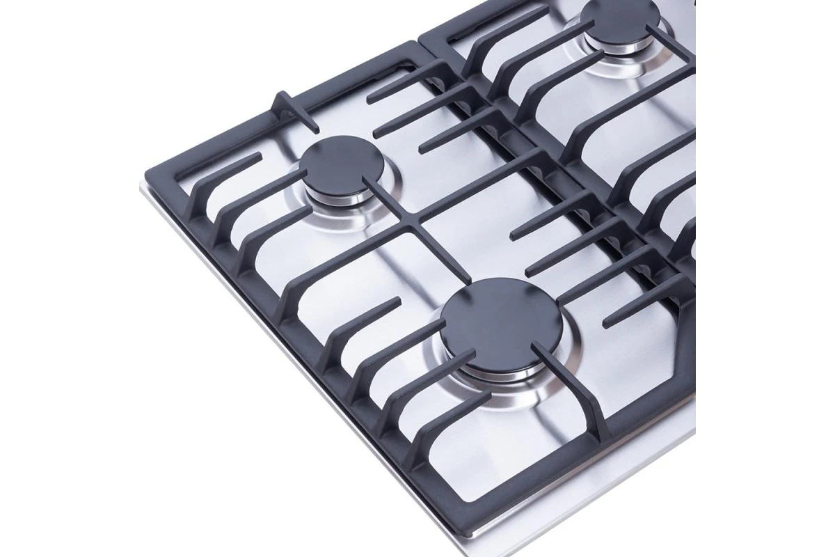 Газовая варочная панель HiSTORY HGE 640C FIX, серебристый INOX