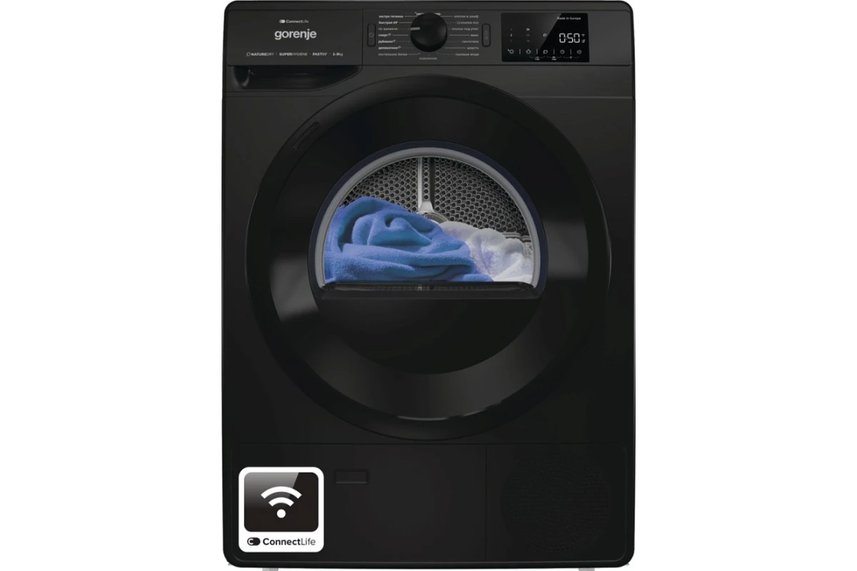 Сушильная машина с тепловым насосом Gorenje DPNE92GNLWIFI/BC