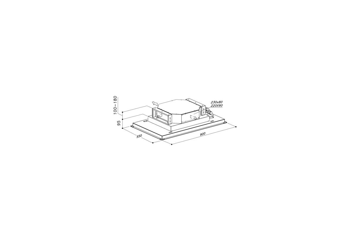 Вытяжка потолочная Sirius SLT 971 LESS BRUSHLESS W 90