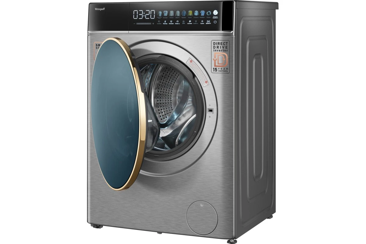 Стиральная машина с сушкой Weissgauff WMD 58411 Direct Drive Inverter Premium Steam Steel
