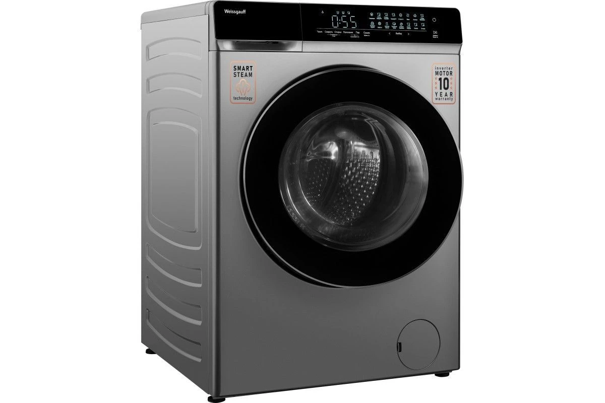 Стиральная машина с сушкой Weissgauff WMD 888 Touch Inverter Steam Silver