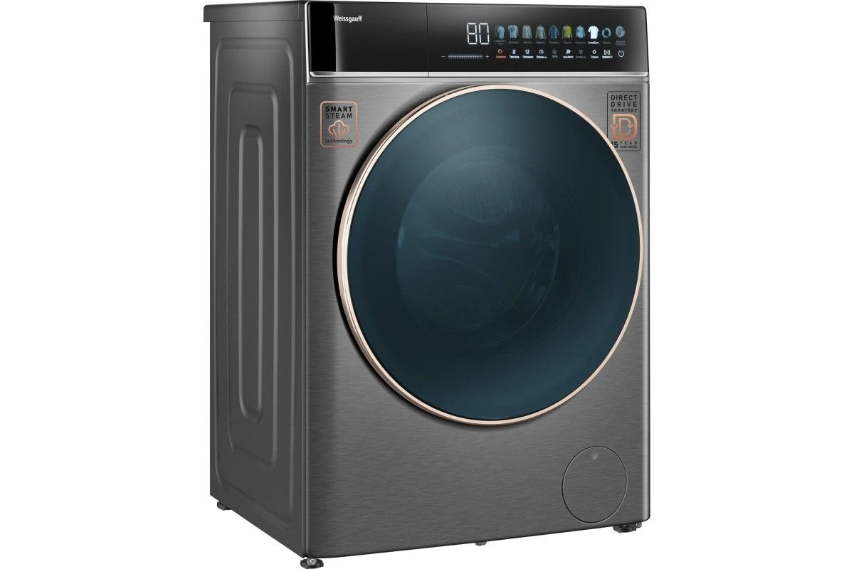 Cтиральная машина с сушкой Weissgauff WMD 58411 Direct Drive Inverter Premium Steam Grey