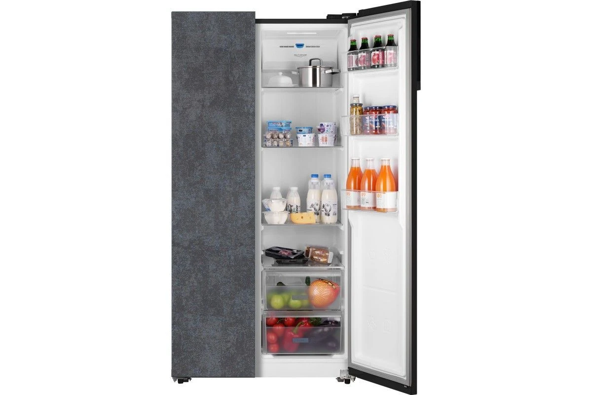 Отдельностоящий холодильник с инвертором Weissgauff WSBS 600 NoFrost Inverter Rock Glass