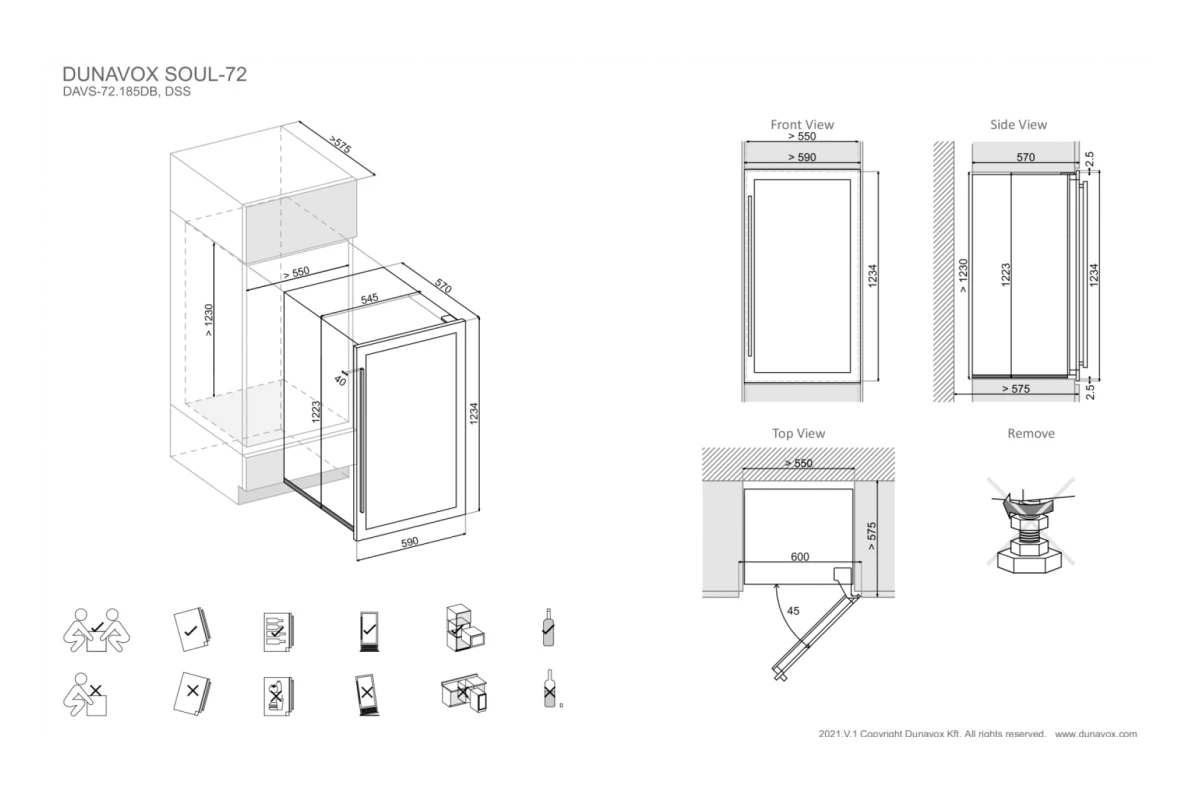 Винный шкаф Dunavox DAVS-72.185DSS
