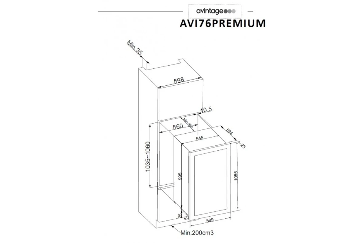 Двухзонный винный шкаф Avintage AVI76PREMIUM