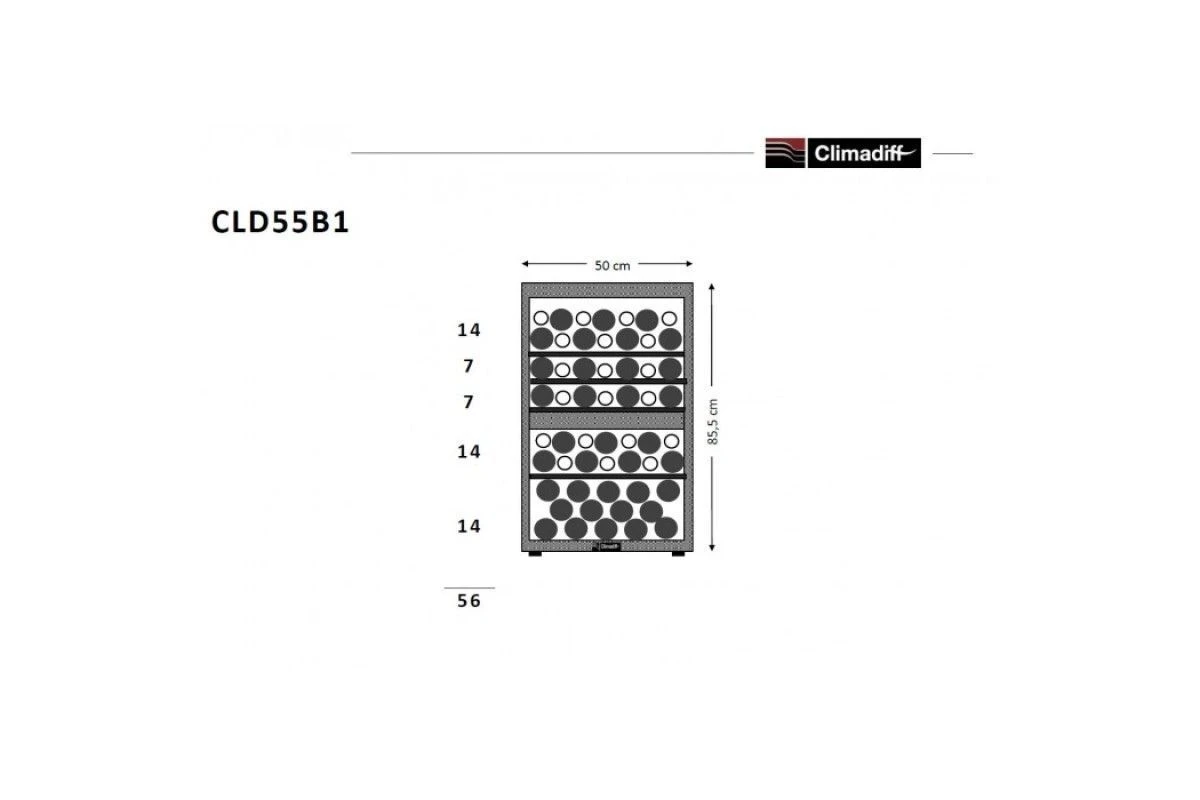 Двухзонный винный шкаф Climadiff CLD55B1