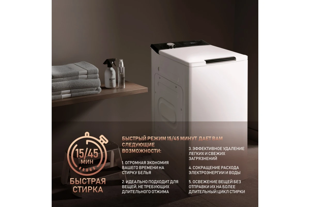 Стиральная машина с вертикальной загрузкой и инвертором Weissgauff WM 40580 TD Inverter