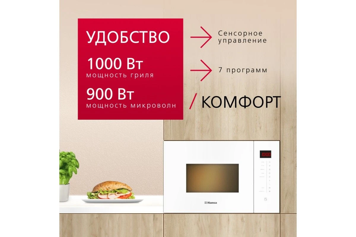 Встраиваемая микроволновая печь Hansa AMMB25E1WH