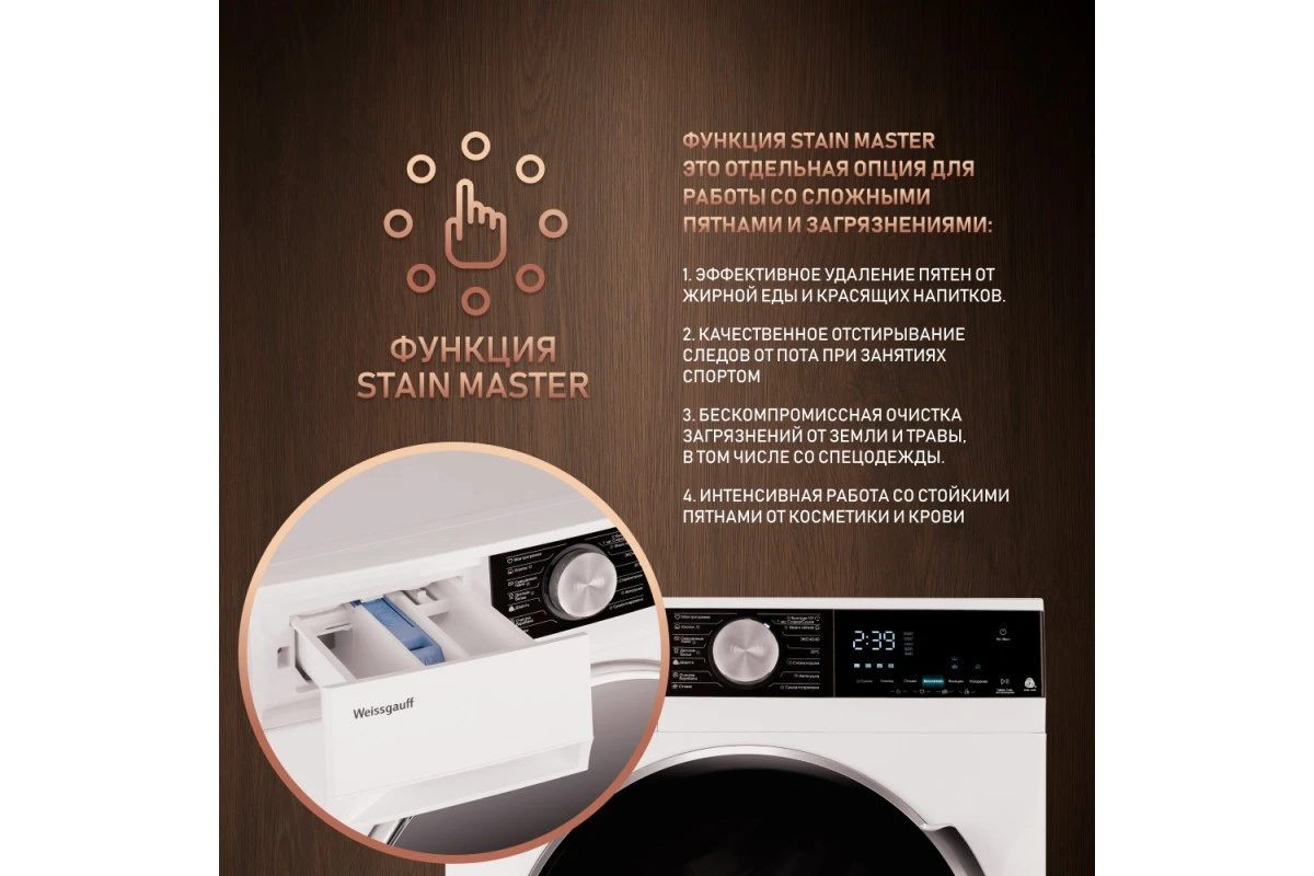 Стиральная машина с сушкой Weissgauff WMD 47148 DC Inverter Steam