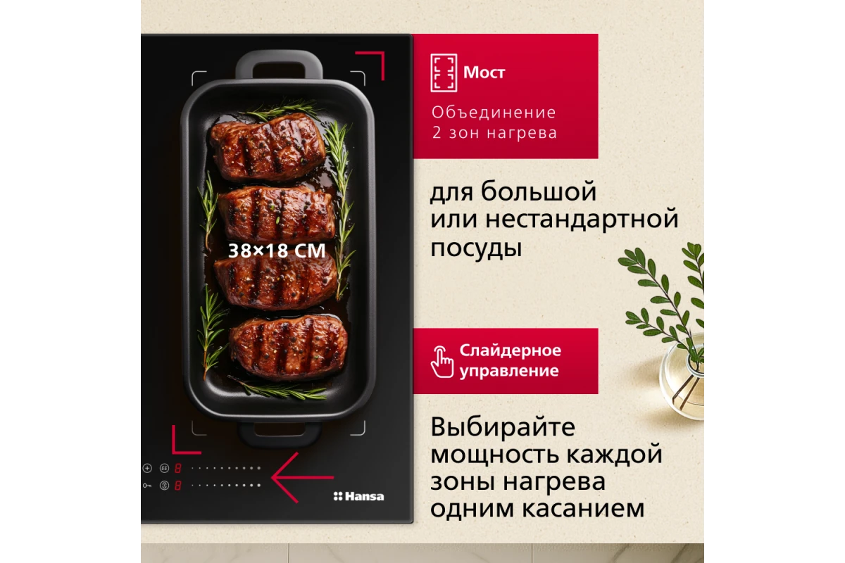 Индукционная варочная панель Hansa FORMA BHI68600 черная