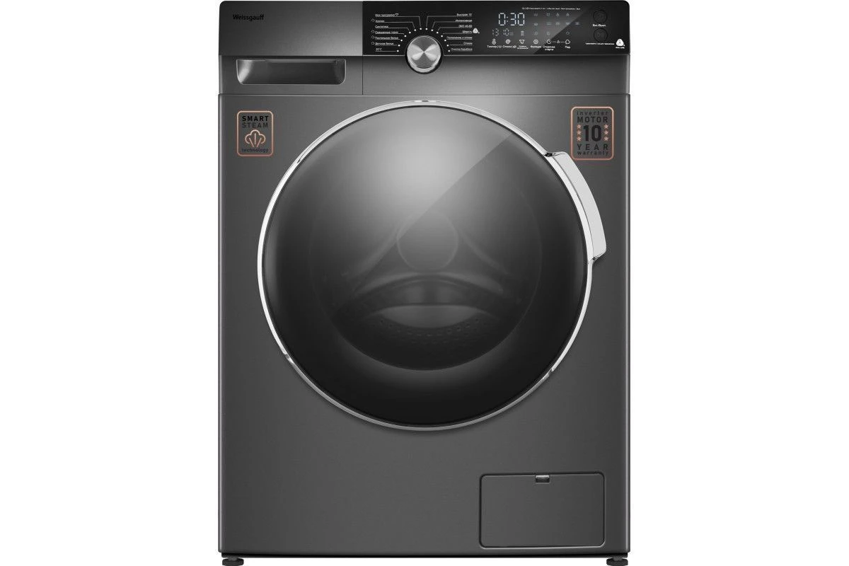 Стиральная машина с инвертором и паром Weissgauff WM 59412 DC Inverter Steam Silver