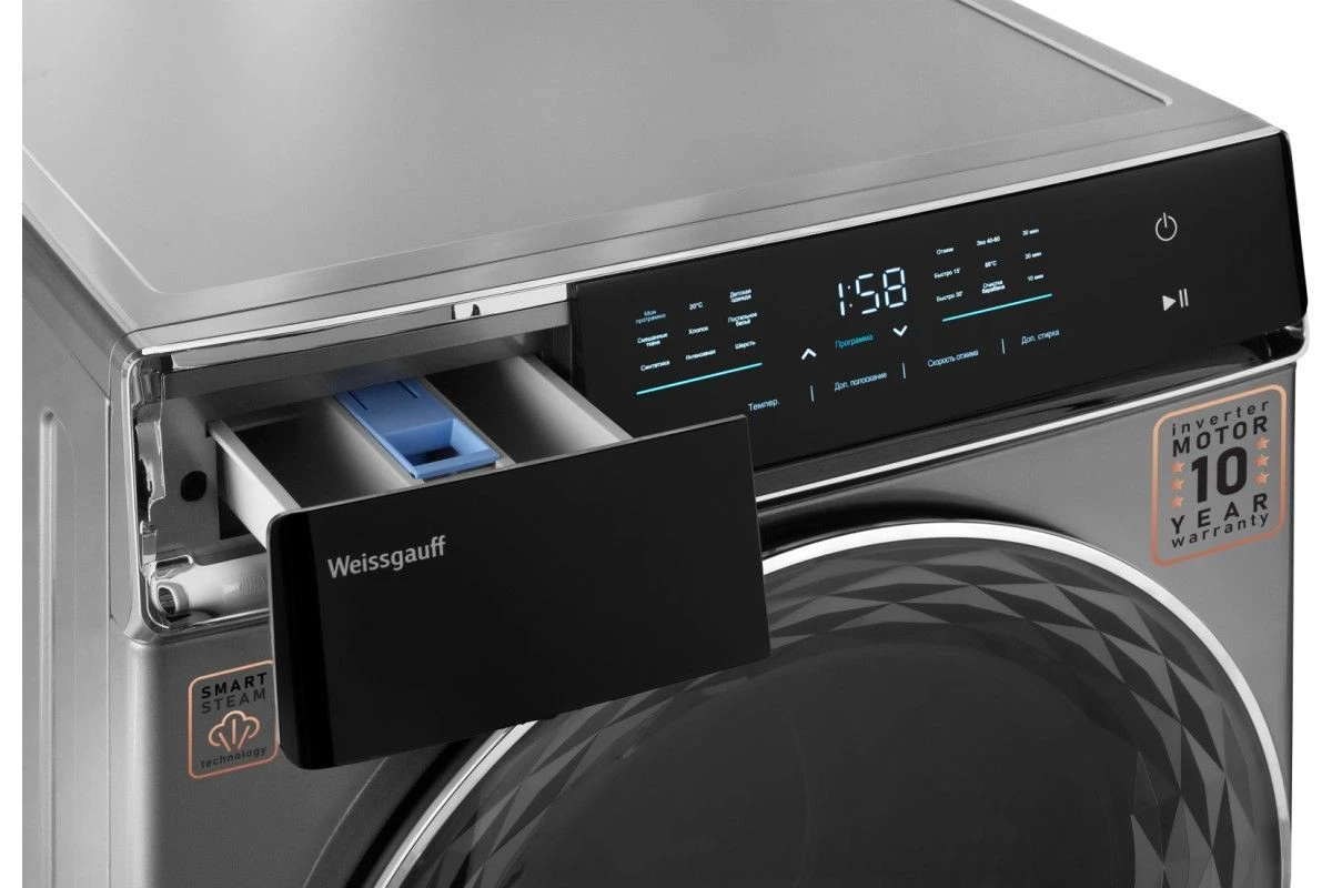 Стиральная машина с инвертором и паром Weissgauff WM 879 Diamond Inverter Steam