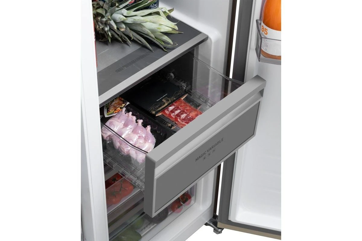 Отдельностоящий холодильник с инвертором Weissgauff WSBS 1036 Inverter NoFrost Premium Сhampagne Glass