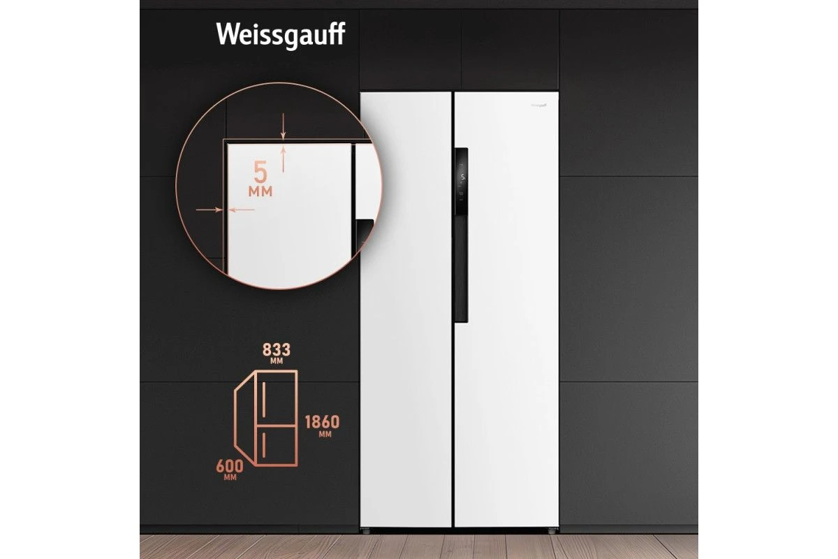 Отдельностоящий холодильник с инвертором Weissgauff WSBS 450 WNF Built-in