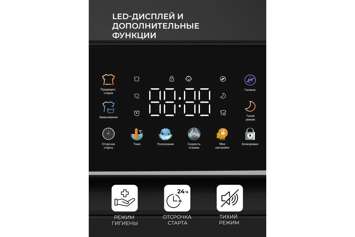 Стиральная машина с инвертором и паром LEX LWM06010WBTHID slim