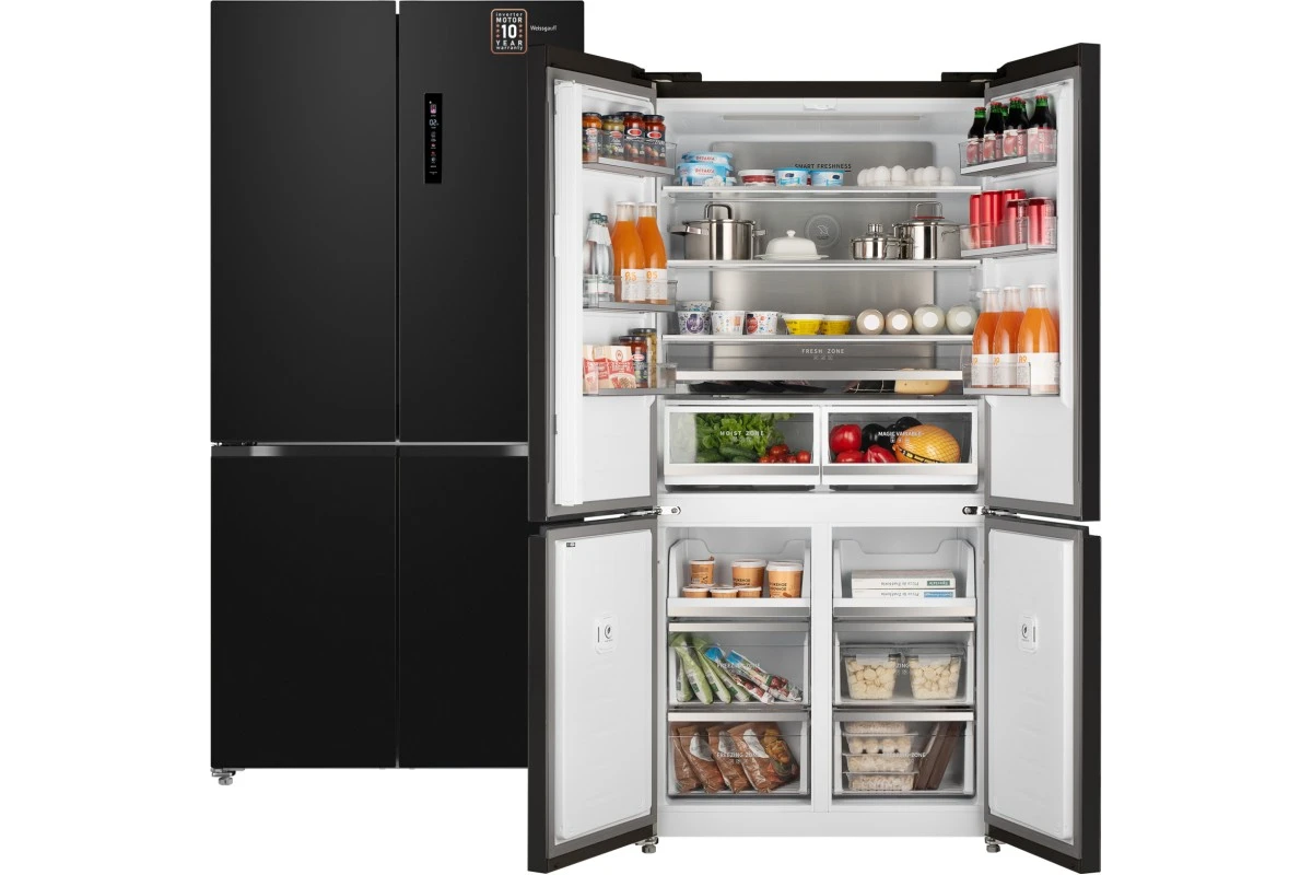 Отдельностоящий холодильник с инвертором Weissgauff WCD 510 Built-in Inverter NoFrost Dark Inox