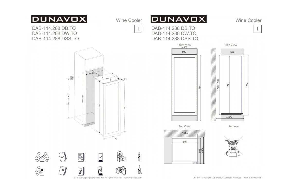 Винный шкаф Dunavox DAB-114.288DSS.TO