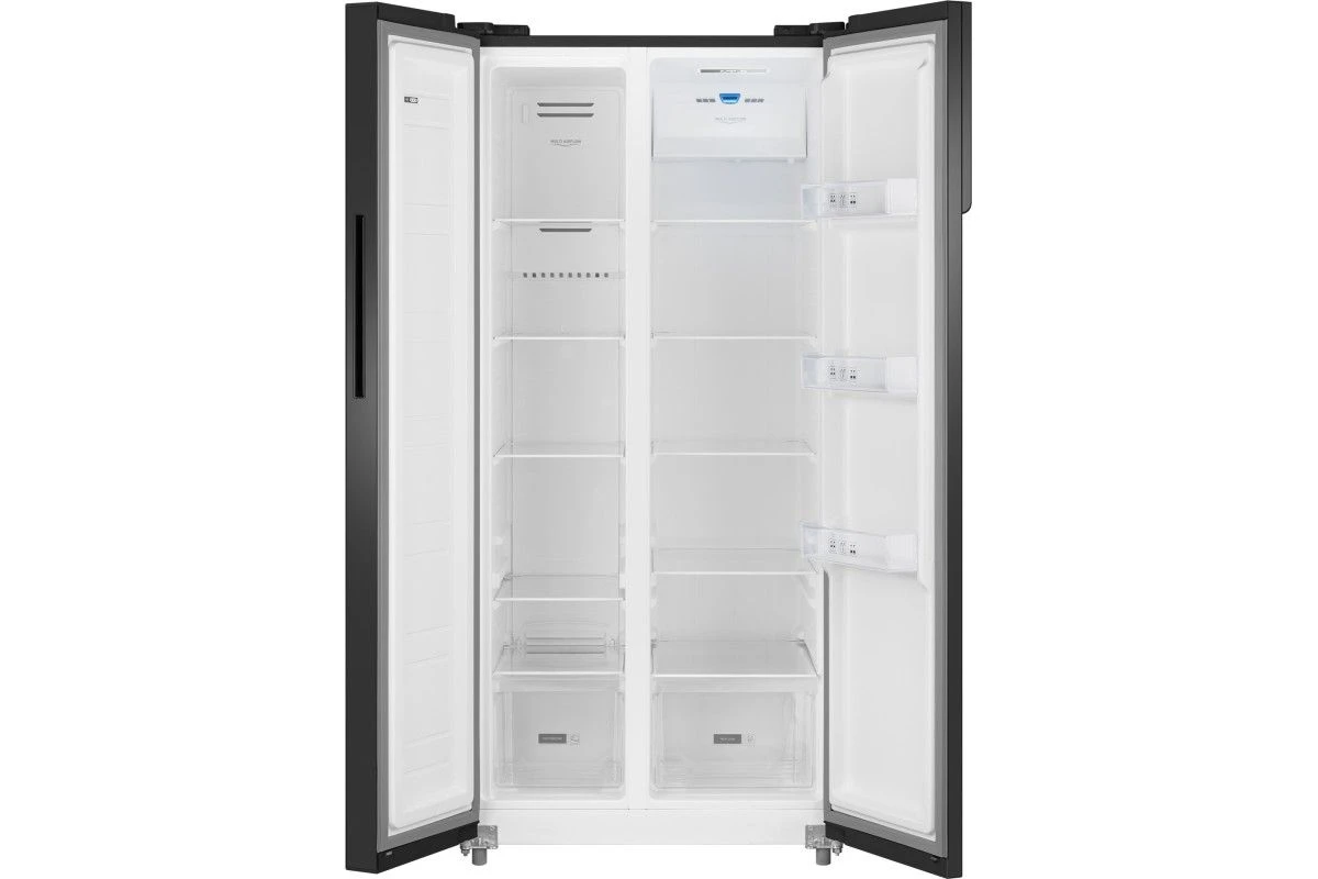 Отдельностоящий холодильник с инвертором Weissgauff WSBS 500 Inverter NoFrost Black Glass