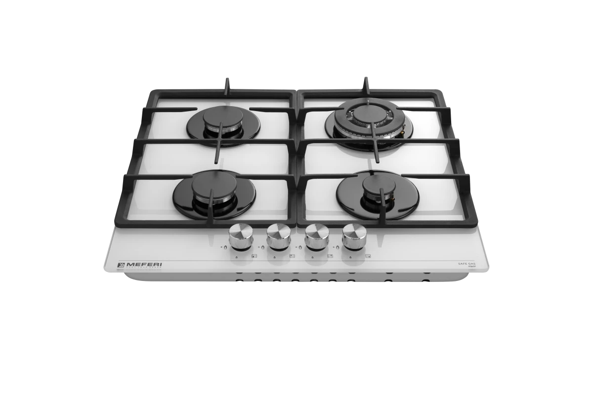 Газовая варочная панель Meferi MGH604WH GLASS POWER