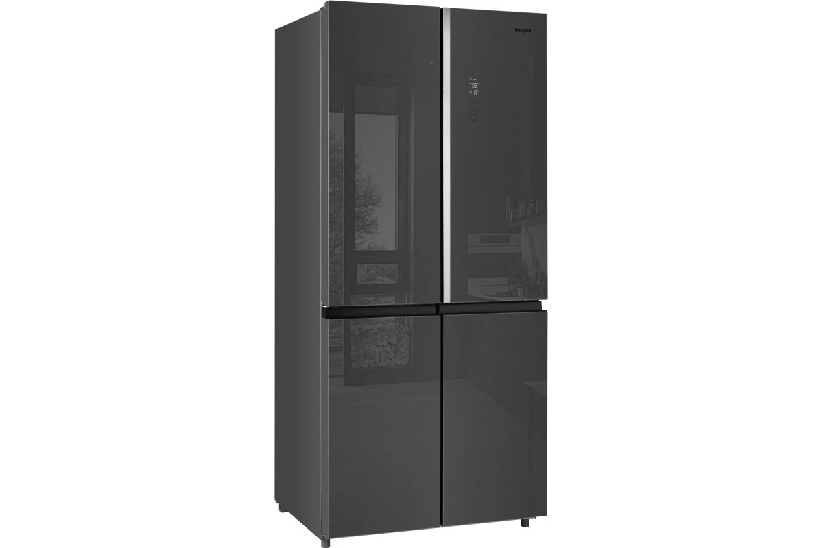 Отдельностоящий холодильник с инвертором Weissgauff WCD 590 NoFrost Inverter Premium EcoFresh Inox Glass