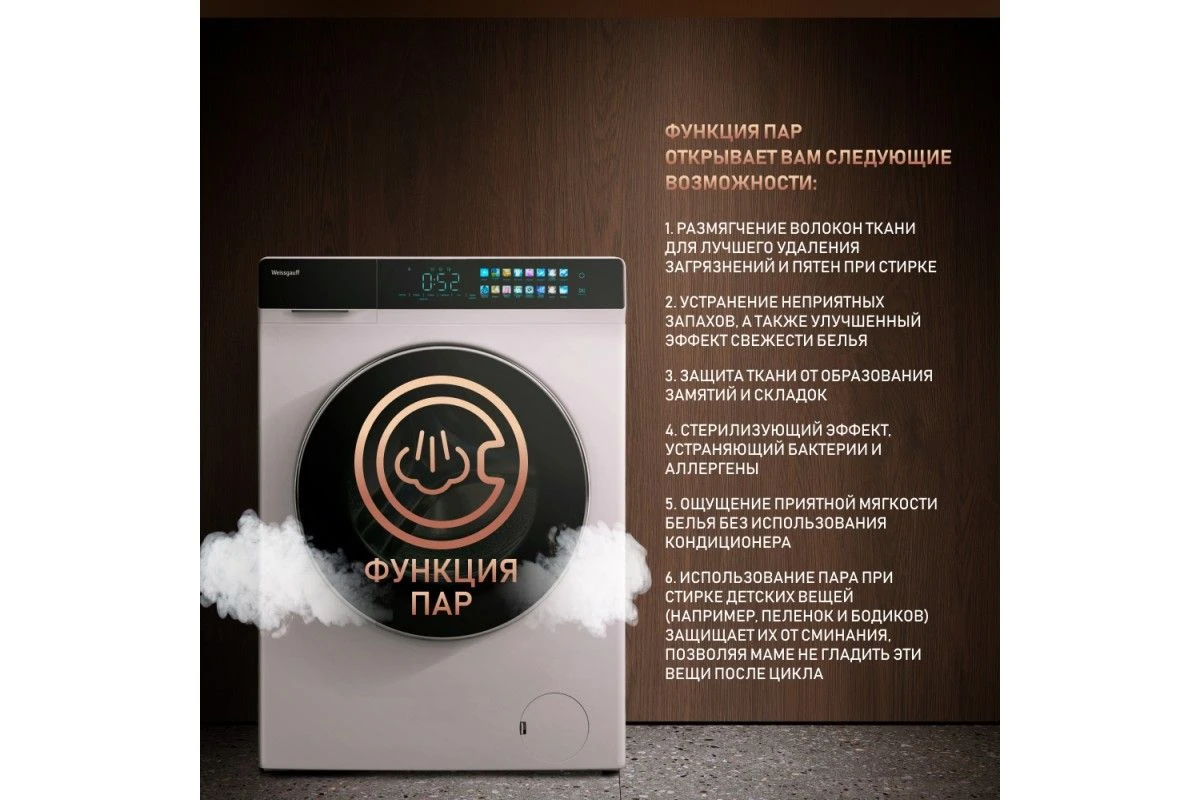 Стиральная машина с сушкой Weissgauff WMD 999 Inverter Steam