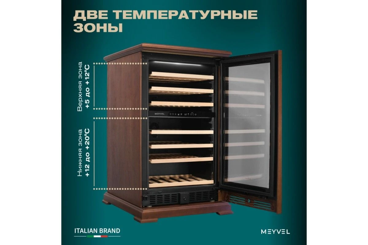 Винный шкаф Meyvel MV77PRO-KBT2 (Итальянский орех)