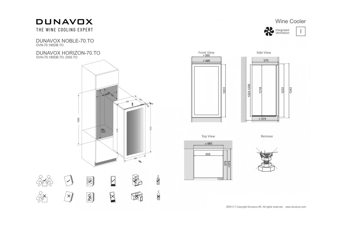 Винный шкаф Dunavox DVN-70.185DB.TO