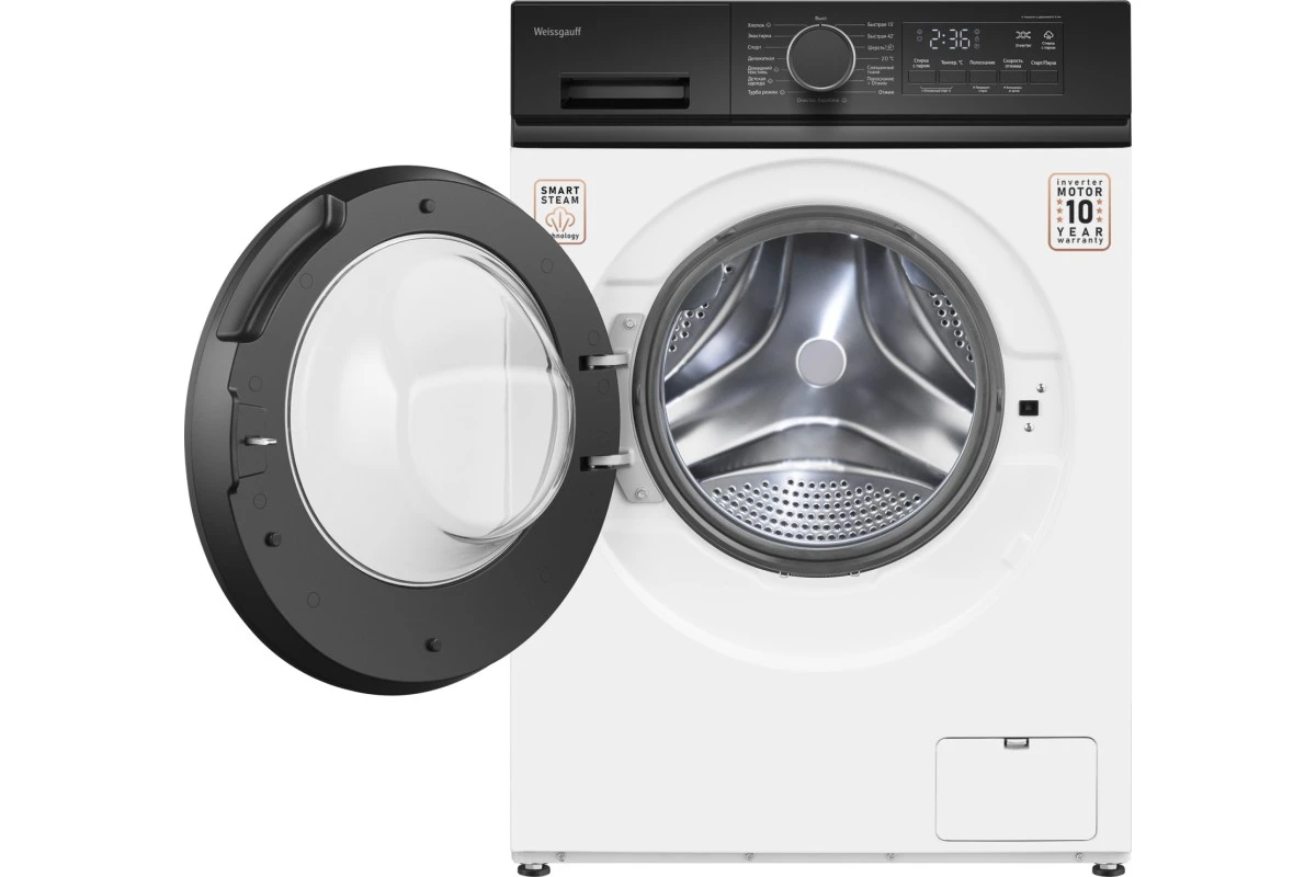 Стиральная машина с инвертором и паром Weissgauff WM 601411 Inverter Steam