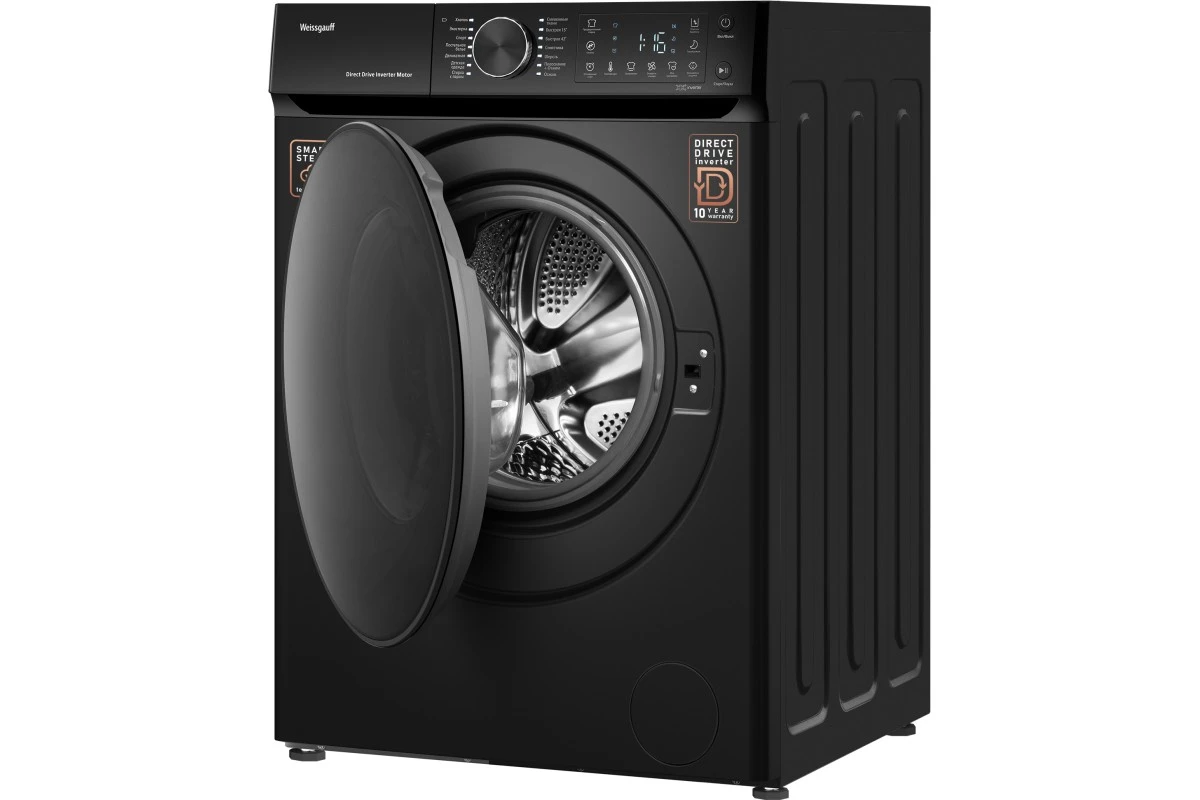 Стиральная машина с прямым приводом Weissgauff WM 59411 Direct Drive Inverter Steam Matt Black