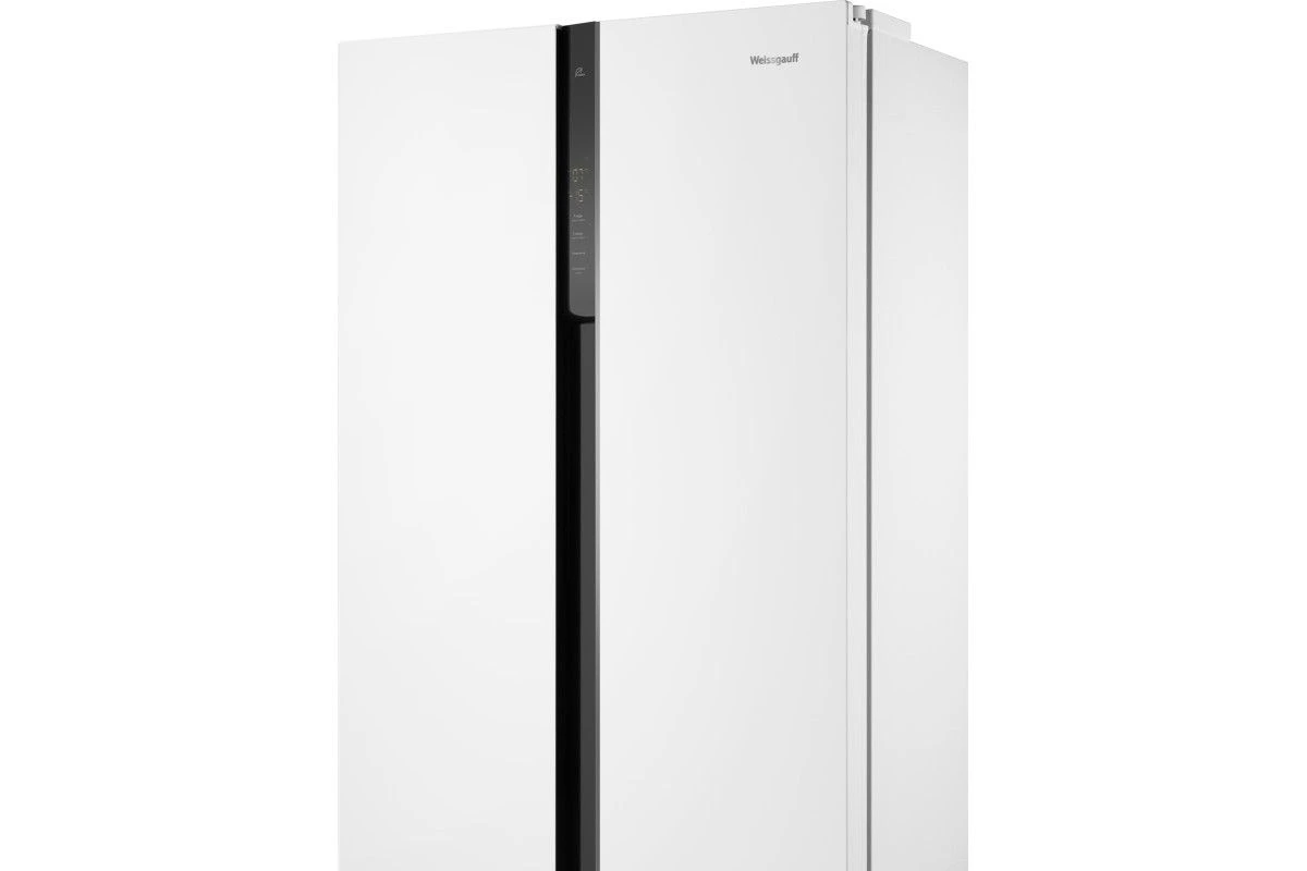 Отдельностоящий холодильник с инвертором Weissgauff WSBS 500 Inverter NoFrost White Glass