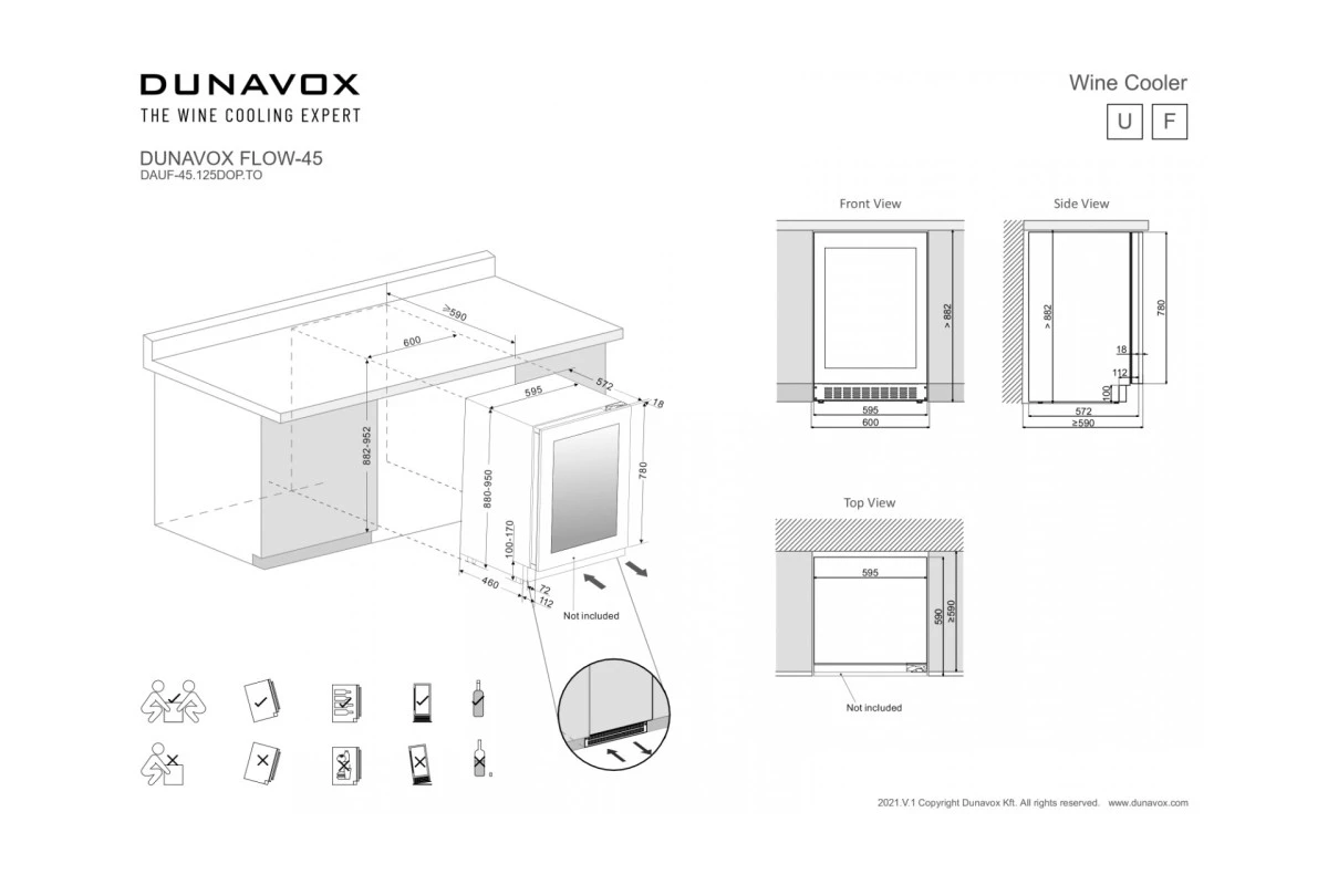 Винный шкаф Dunavox DAUF-45.125DOP.TO