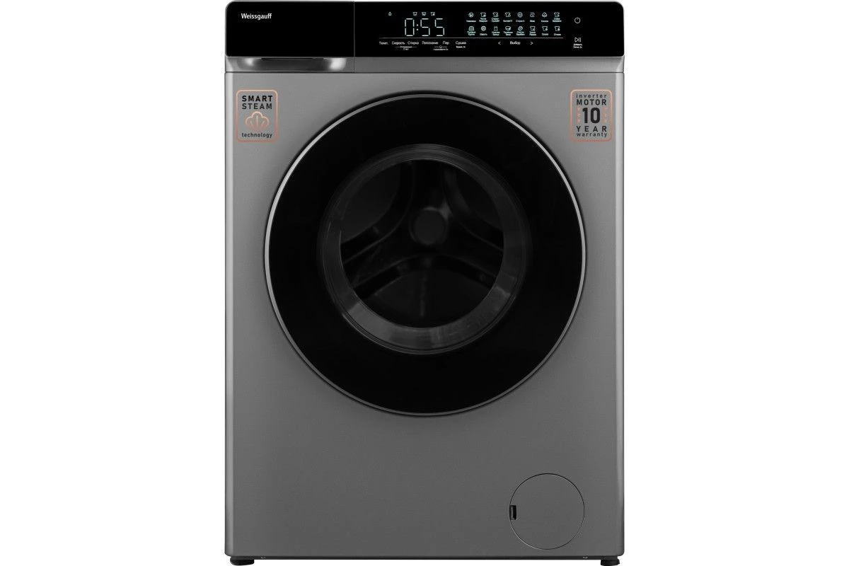 Стиральная машина с сушкой Weissgauff WMD 888 Touch Inverter Steam Silver