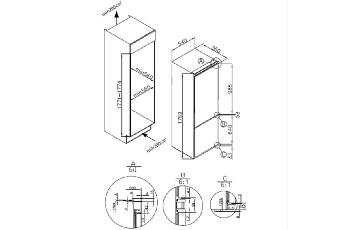 Встраиваемый холодильник Hansa BK303.2U