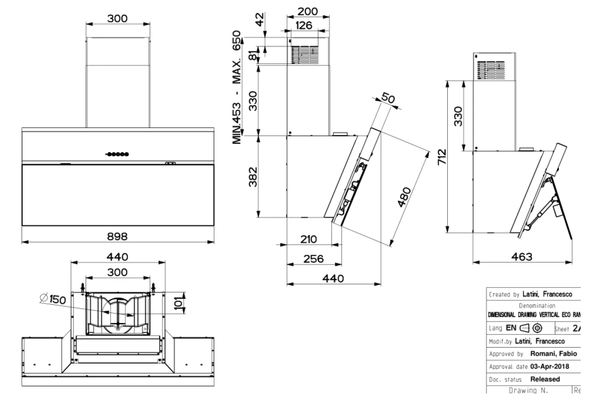Наклонная вытяжка Faber ONYX-V BK GLASS/X A90 330.0543.437