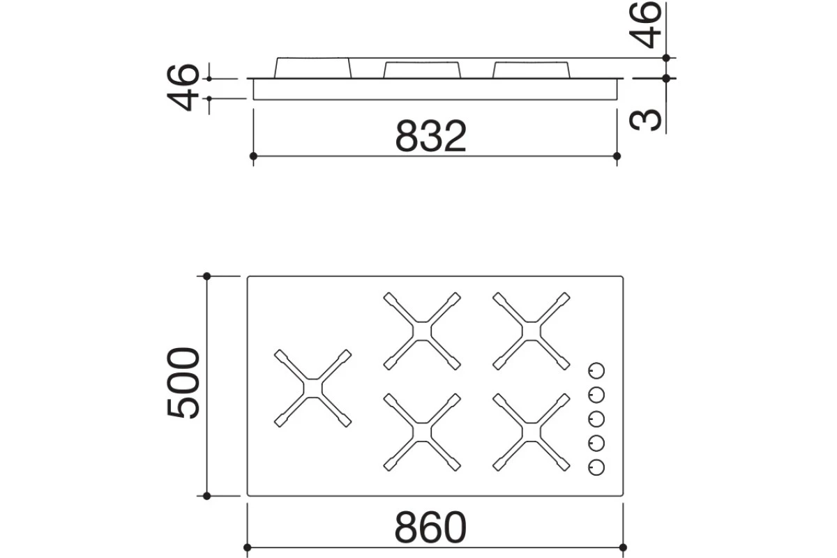 Газовая варочная панель Barazza 1PSP95