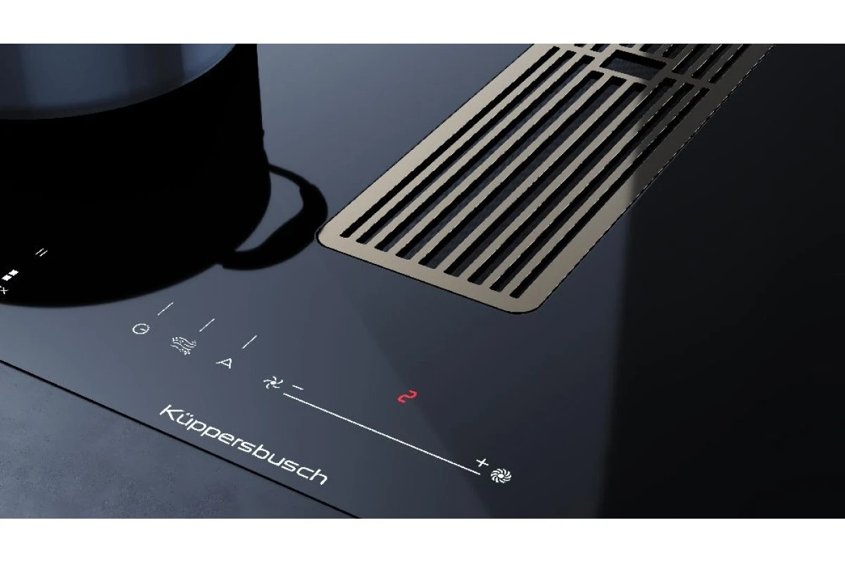 Индукционная варочная панель с вытяжкой Kuppersbusch KMI 8590.0 SR Black Chrome