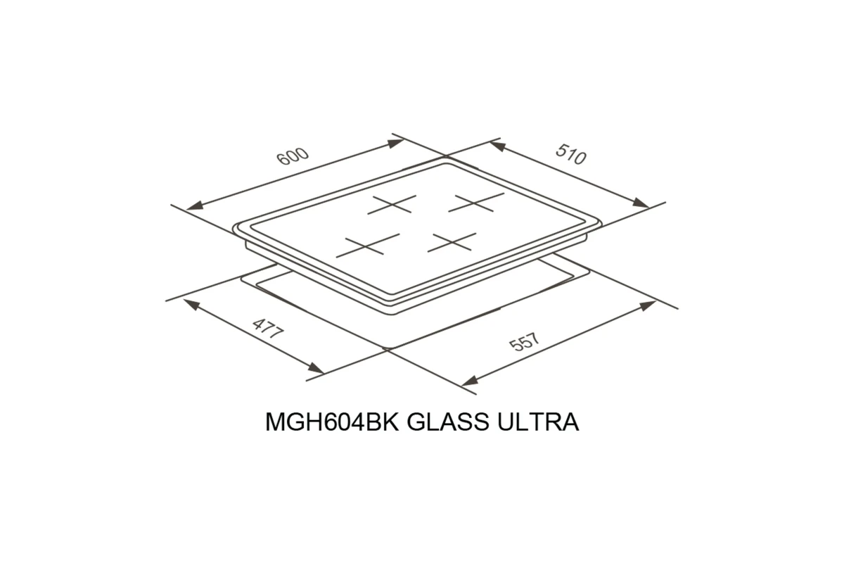 Варочная панель газовая MEFERI MGH604GR GLASS ULTRA