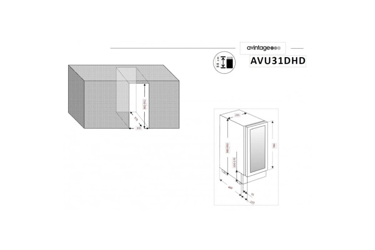 Двухзонный винный шкаф Avintage AVU31DHD
