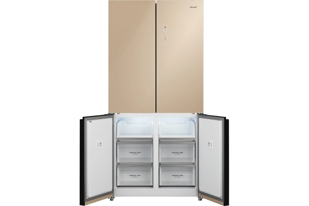 Отдельностоящий холодильник с инвертором Weissgauff WCD 510 Built-in Inverter NoFrost Сhampagne Glass