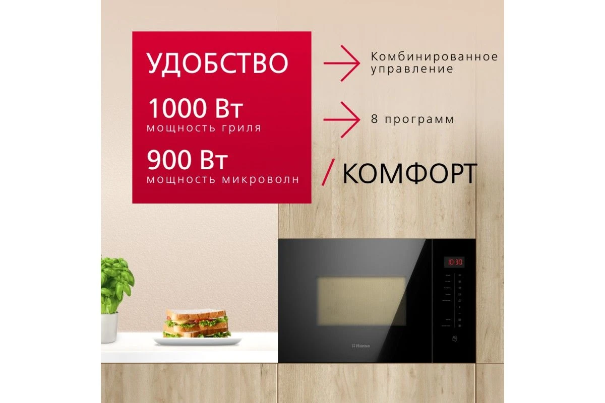 Встраиваемая микроволновая печь Hansa AMMB25E1SH